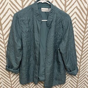 Alfred Dunner Teal Quilted Puffer Jacket